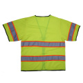 ANSI Railroad Traffic Warning Fluorescent Hi Vis Gilet de sécurité réfléchissant avec poche et fermeture éclair